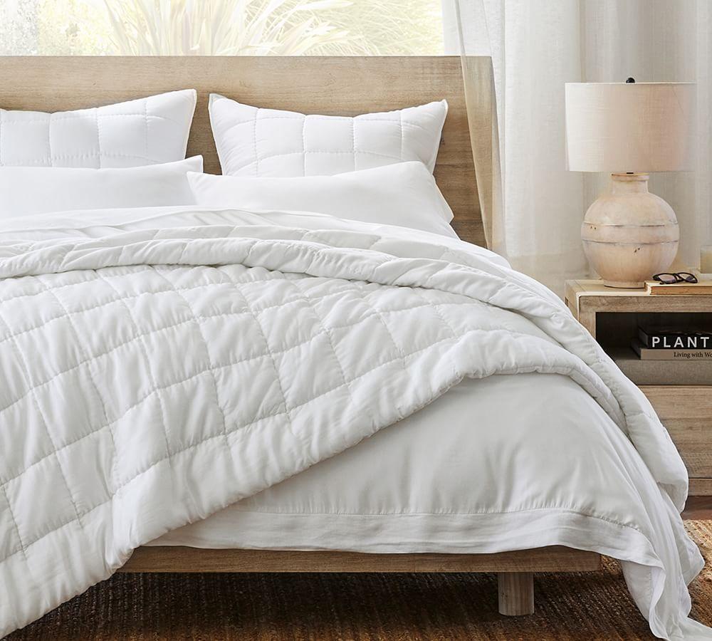 TENCEL Box Stitch Coverlet Pillowcases